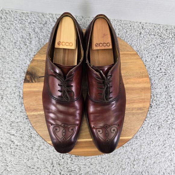 Magnanni Manolo Cognac Brown Medallion Toe Burnished Brogue Oxford Mens 12 M - Picture 5 of 15